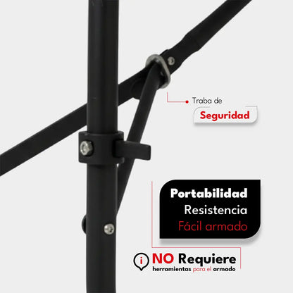 Mesa Exterior Plegable 180 Cm Polipropileno Hierro