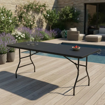 Mesa Exterior Plegable 180 Cm Polipropileno Hierro